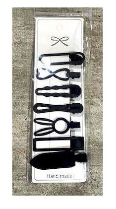 Set X 6 Hebilla Clip 6cm Black ART:12826