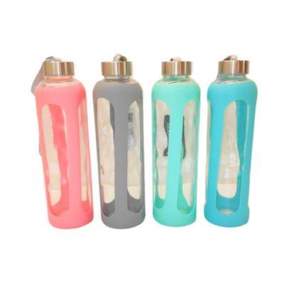 Botella de vidrio c/funda protectora 600cc - 3 col // 19026012A