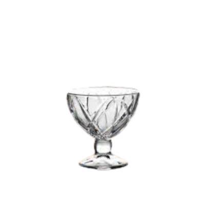 Set x6 copas de helado de vidrio labrado con pie 280ml // IC118410/6CB