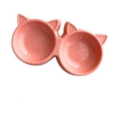 COMEDERO/BEBEDERO FORMA GATO 27CM