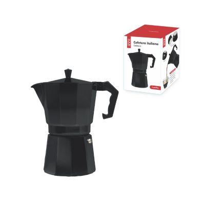 Cafetera Italiana 3 pocillos aluminio negro 
