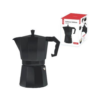 Cafetera Italiana 6 pocillos aluminio negro