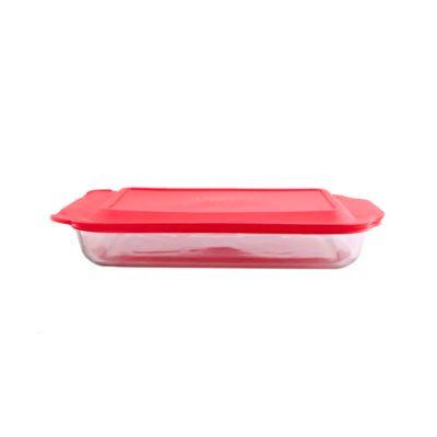 FUENTE RECTANGULAR BASICS C/TAPA ROJA 33,5X22,6X5 CM