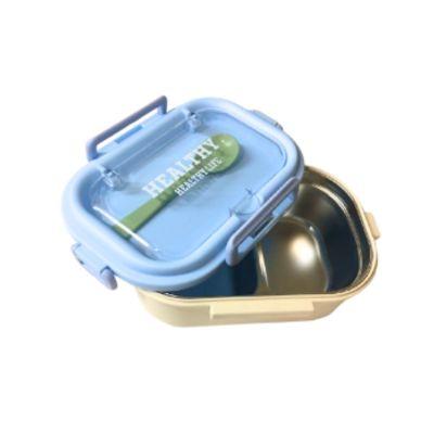 Lunchera Plastico Y Acero Inox  2 Divisiones