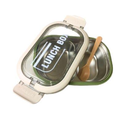 Lunchera Plastico Y Acero Inox 2 divisiones