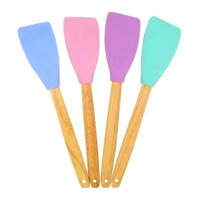 Espatula De Silicona punta plana c/mango Madera
