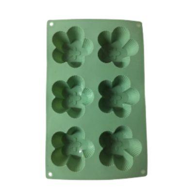 Molde Cupcackes Forma Flor X6 De Silicona