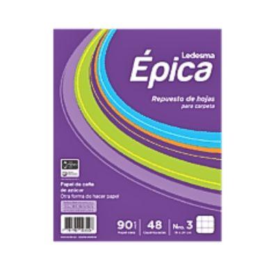 REPUESTO HOJAS EPICA N°3 X96HJS CUADRICULADO