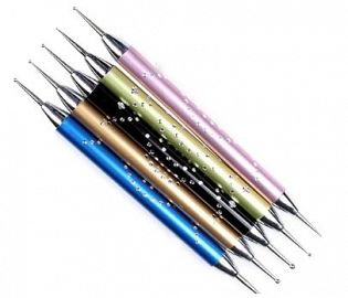 SET X 5 PUNTEROS DOBLE PUNTA PARA DECO UÑAS