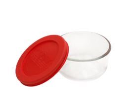 CONTENEDOR REDONDO S'MPLY STORE C/TAPA ROJA 17,3X7,6 CM