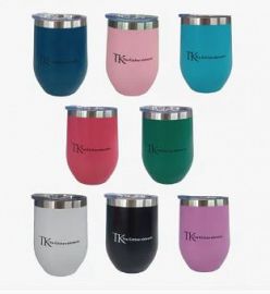 Vaso Acero Inox 320cc C/tapa. 