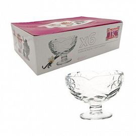 Set x6 copas de helado de vidrio labrado con pie 150ml // IC147606/6CB