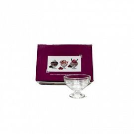 Set x6 copas de helado de vidrio labrado con pie 175ml // IC11506/6CB