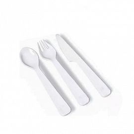 Set X3 Cubiertos Descartables Bco