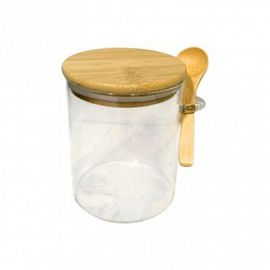 Frasco Vidrio C/Cuchara 10*10Cm Aa