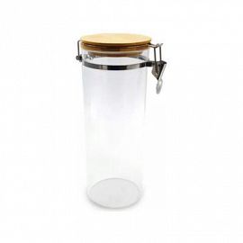 Frasco Vidrio C/Tapa Bambu 1,1L Aa