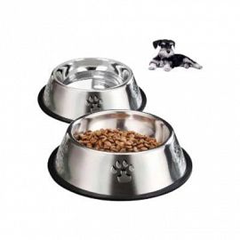 PLATO DE COMIDA PARA MASCOTAS DE ACERO 15CM
