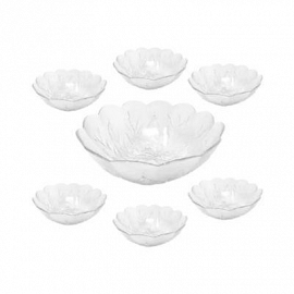 Jgo vidrio 7 pzas- 6 comp y 1 bowl MORA 