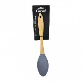 CUCHARA GUISO SILICONA MANGO DE MADERA