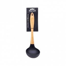 CUCHARON SILICONA MANGO MADERA NEGRO