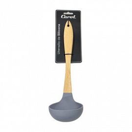 CUCHARON SILICONA MANGO MADERA GRIS 