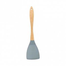 ESPATULA SILICONA MANGO MADERA- GRIS