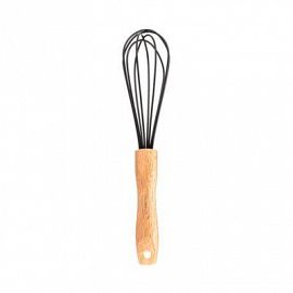 BATIDOR SILICONA MANGO MADERA NEGRO