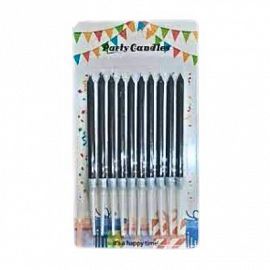 PACK X10 VELAS- NEGRO 